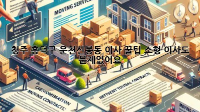 청주 흥덕구 운천.신봉동 이사 꿀팁🍯 소형 이사도 문제없어요!